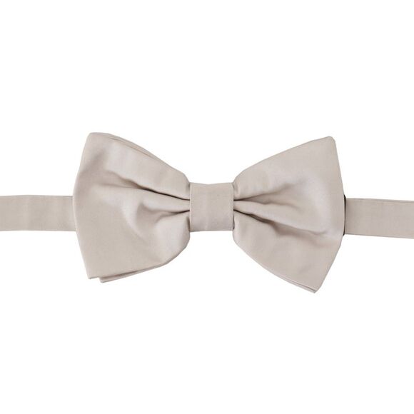 Dolce & Gabbana Gray 100% Silk Adjustable Neck Papillon Men's Tie